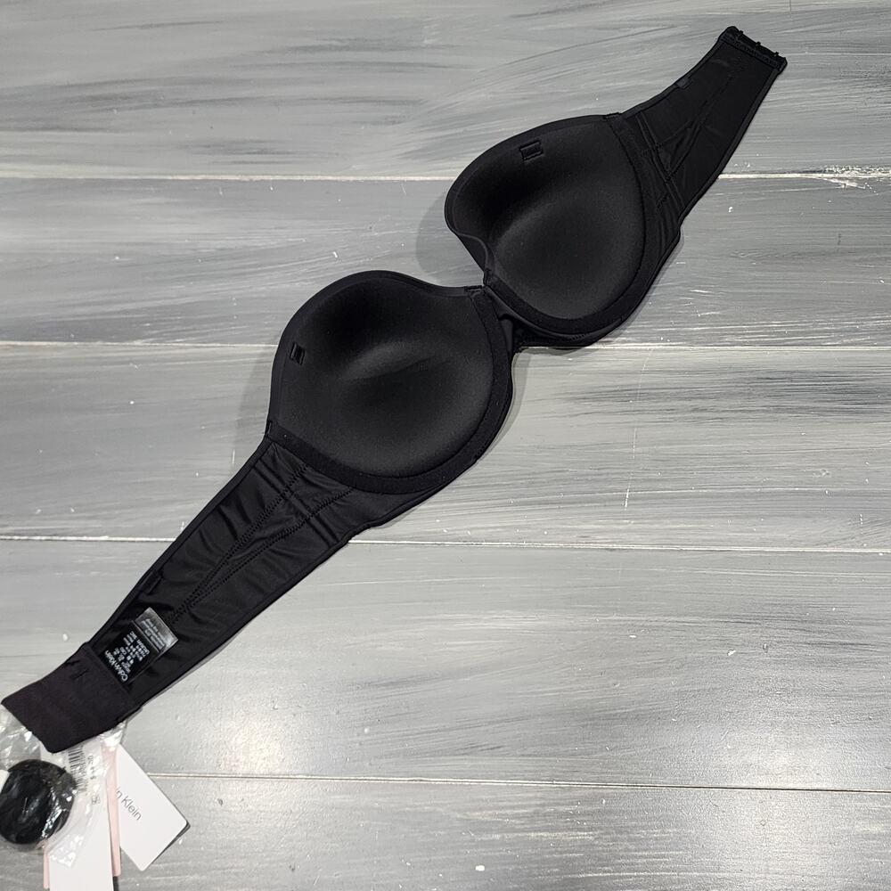 Calvin Klein Naked Glamour Strapless Push-Up‎ Bra 36C QF5677 Black - Picture 6 of 12